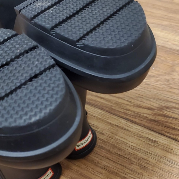 ⚠️SOLD HUNTER Womens Original Block High Heel Chelsea Rain Boots. Black. US 8 - Picture 10 of 11